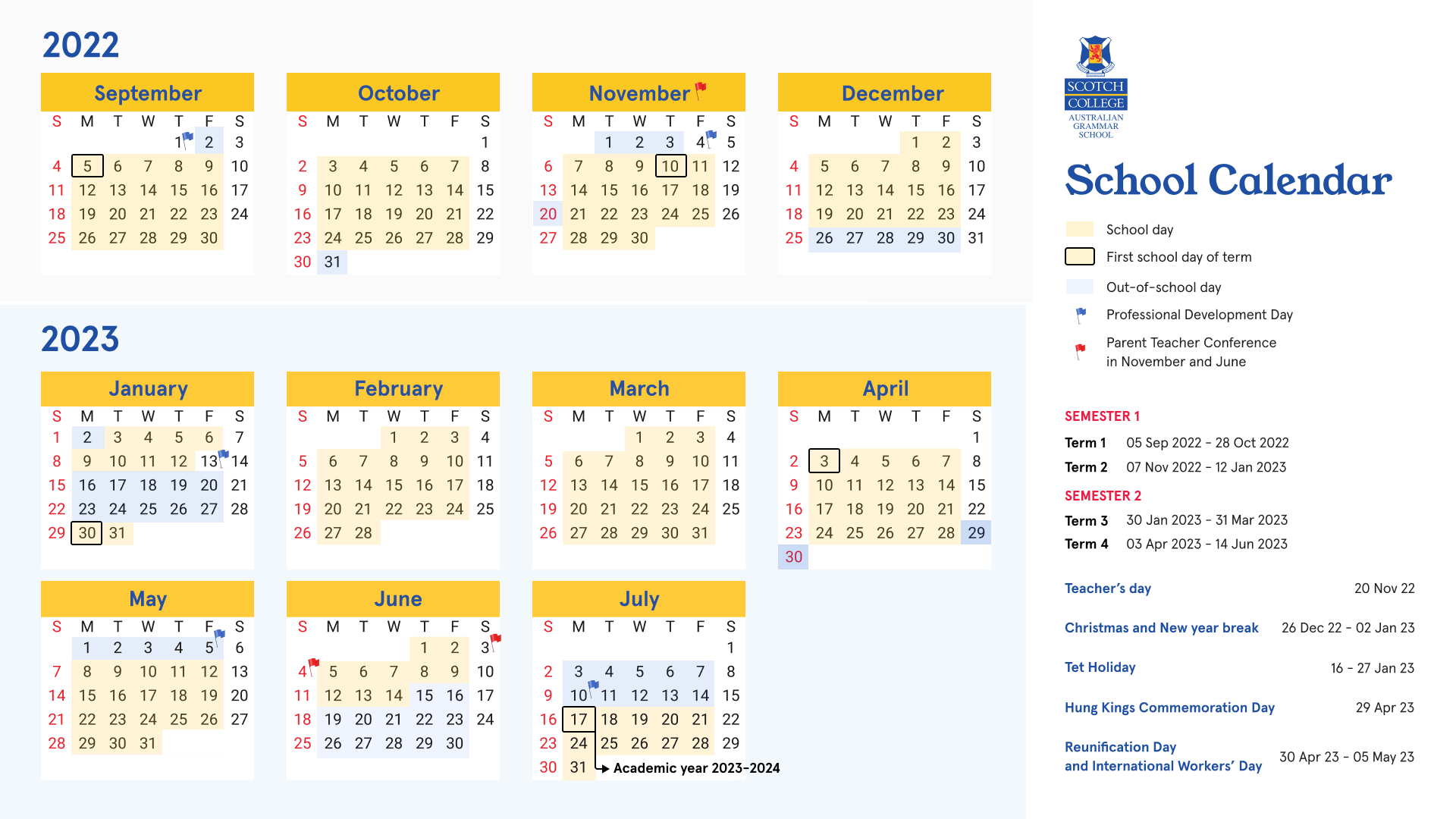 Scotch AGS Academic Calendar